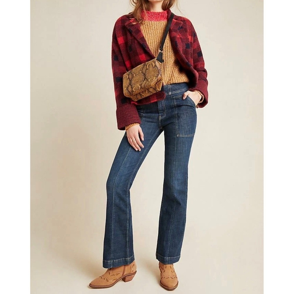 Pilcro Anthropologie Y2K‎ Flare Bootcut Denim Jeans Indie Retro Utility Size 25